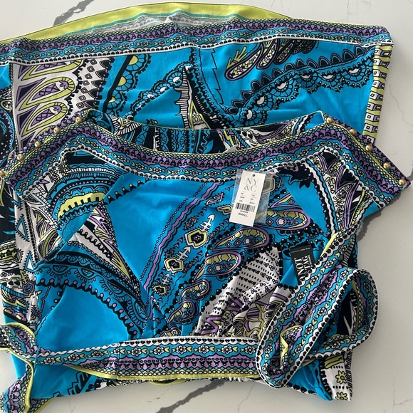 New York & Company Asymmetrical Dress in Blue and Purple - Picture 2 of 4